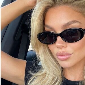 Jason Wu Oval Sleek Black Sunglasses NWT